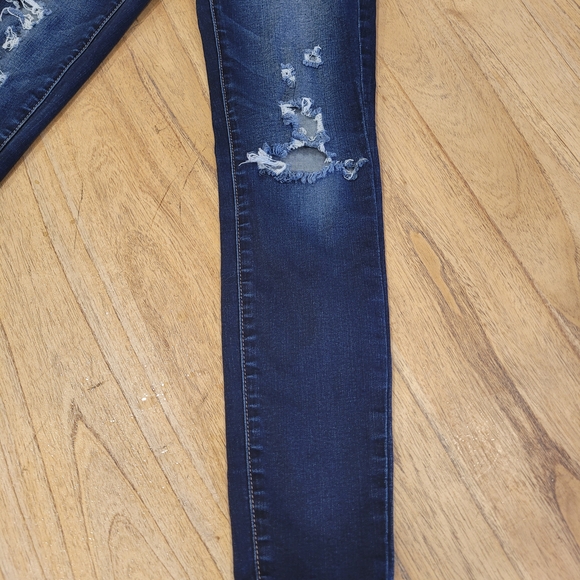 American Eagle Outfitters Blue Skinny Fit Jeans High Rise Short Stretch - Picture 3 of 8